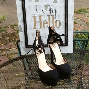 Charlotte Russe black brushed heels Size 9